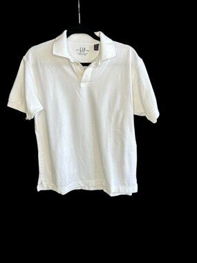 GAP Y2K Men's Pique Knit Polo Shirt White Unisex Size XL